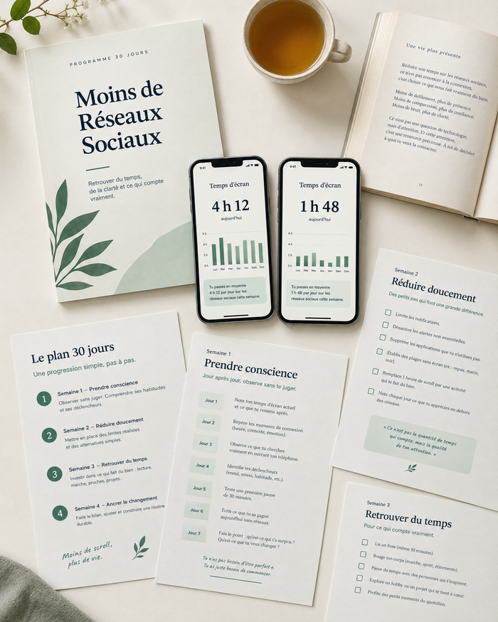 Moins de Réseaux Sociaux en 30 Jours